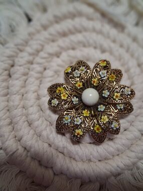 Vintage Filigree Flower Brooch By Arthur Pepper "ART"